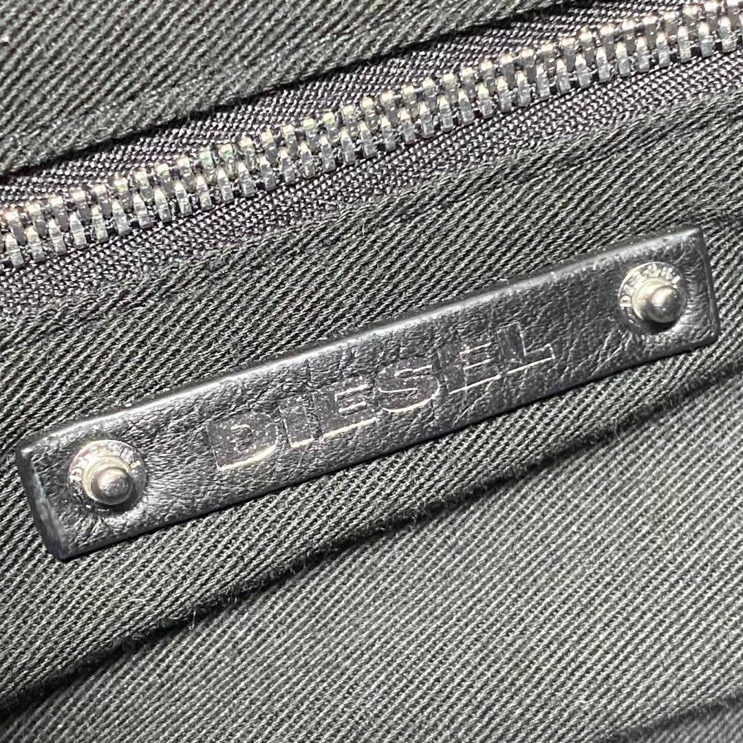 保存袋付　DIESEL ブラック 2way レザー　ハンドバッグ　クラッチバッグ