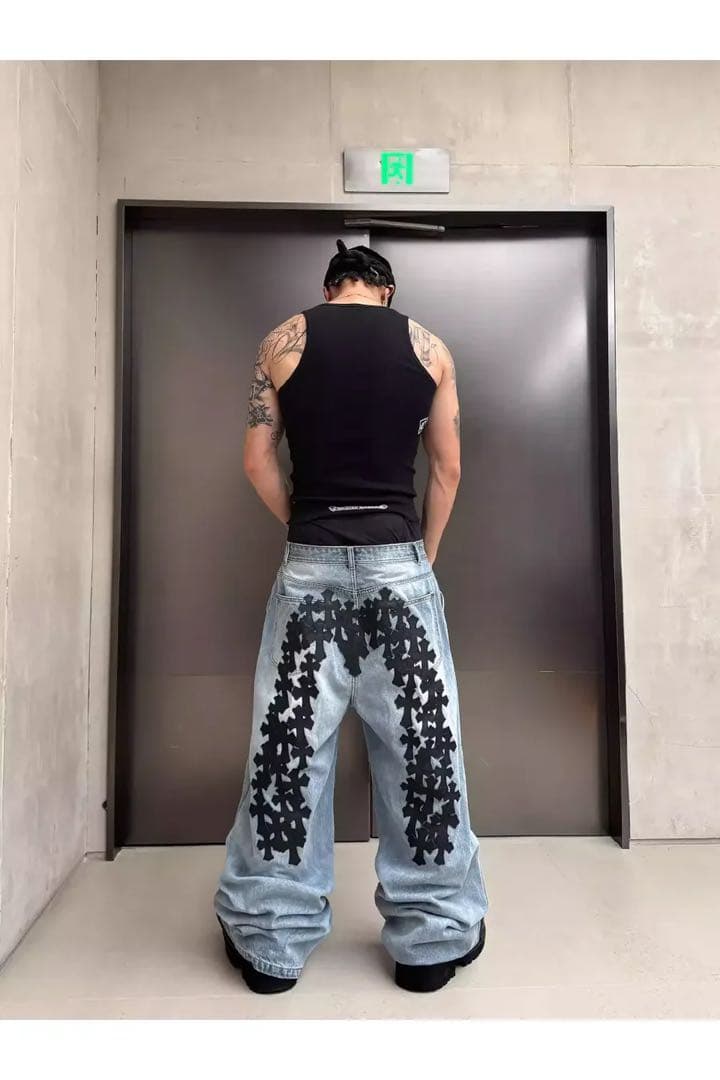 パンツ Chrome Hearts x evisu scam collab denim