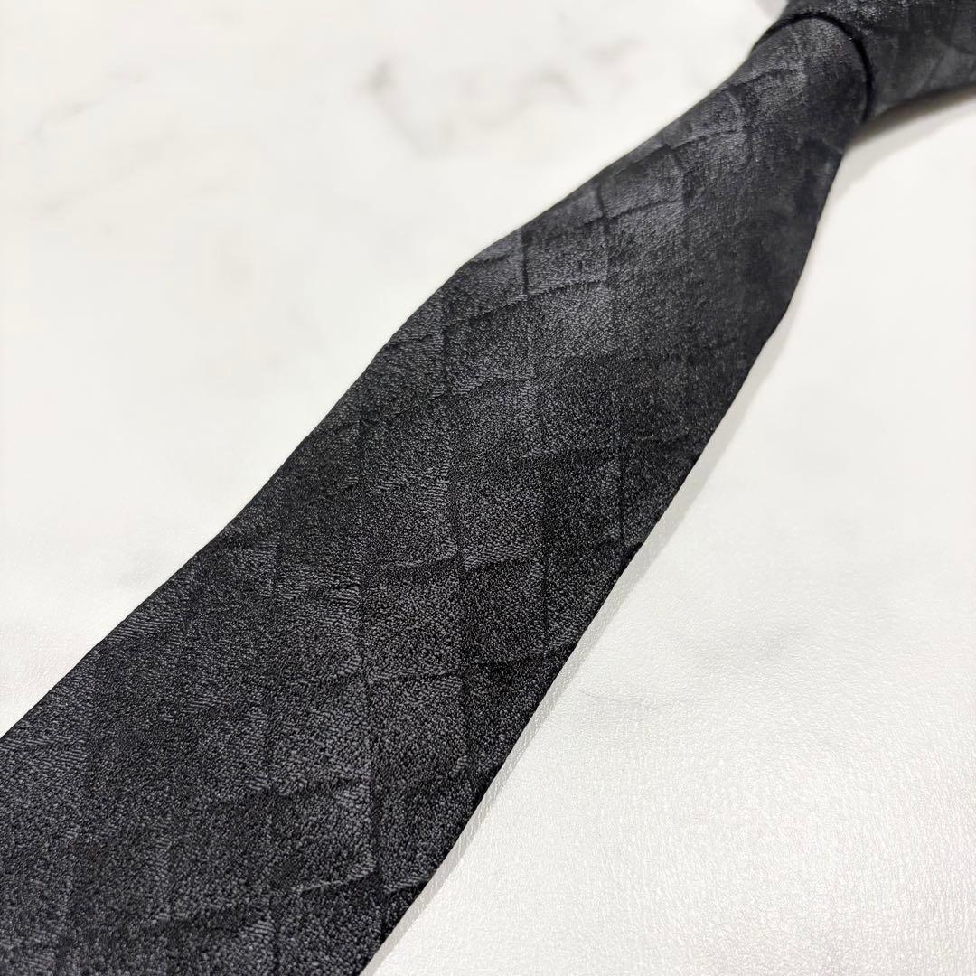 Bottega Veneta シルク100% ネクタイ イントレチャート 黒