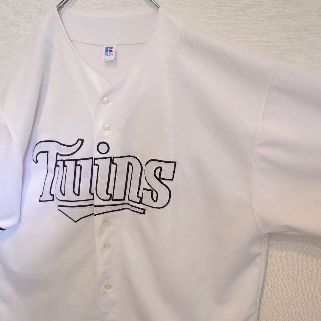古着 MLB ラッセルアスレティック ミネソタツインズ ベースボールシャツ