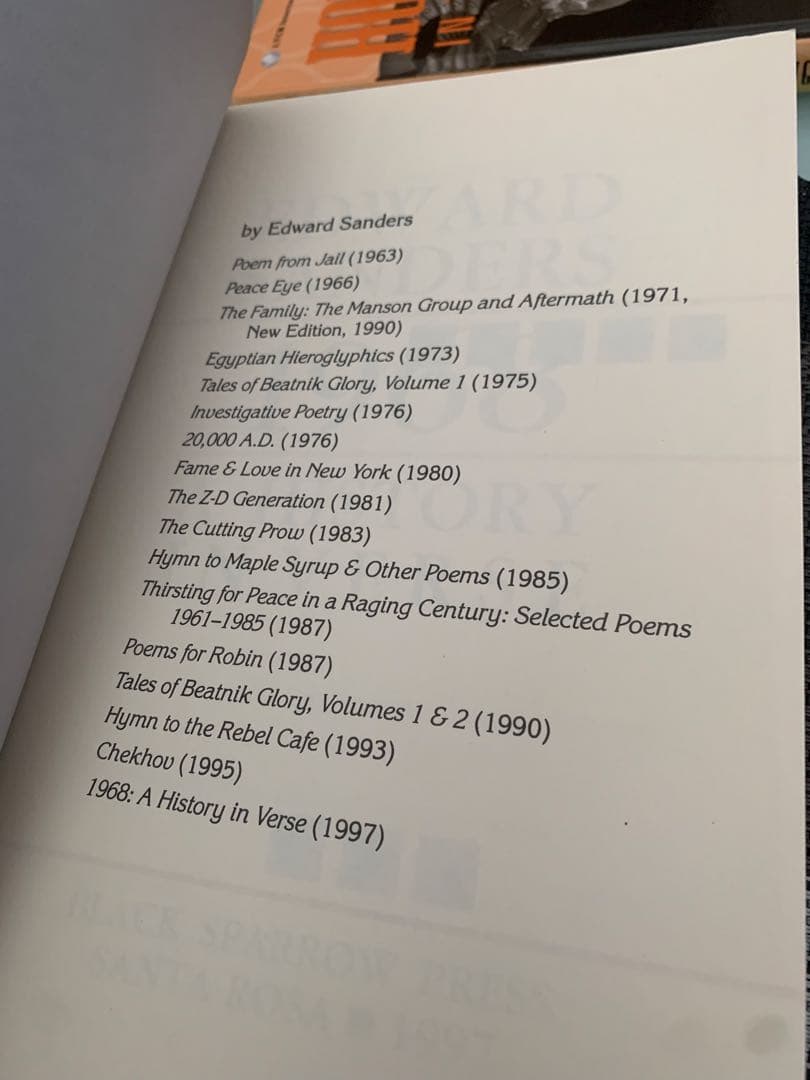 洋書 1968 A History In Verse Edward Sanders