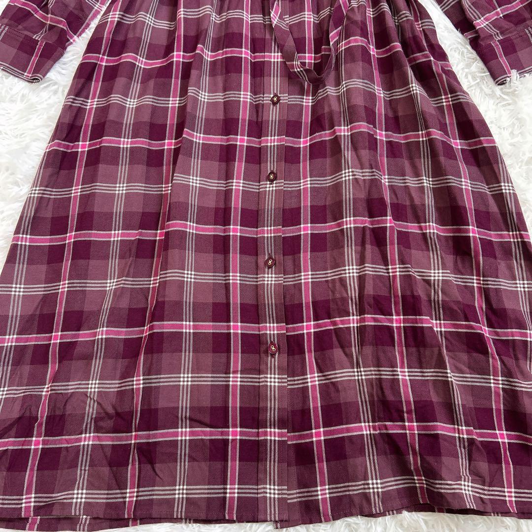 美品☆ブルーレーベルクレストブリッジ ワンピース　シャツワンピース　チェック38
