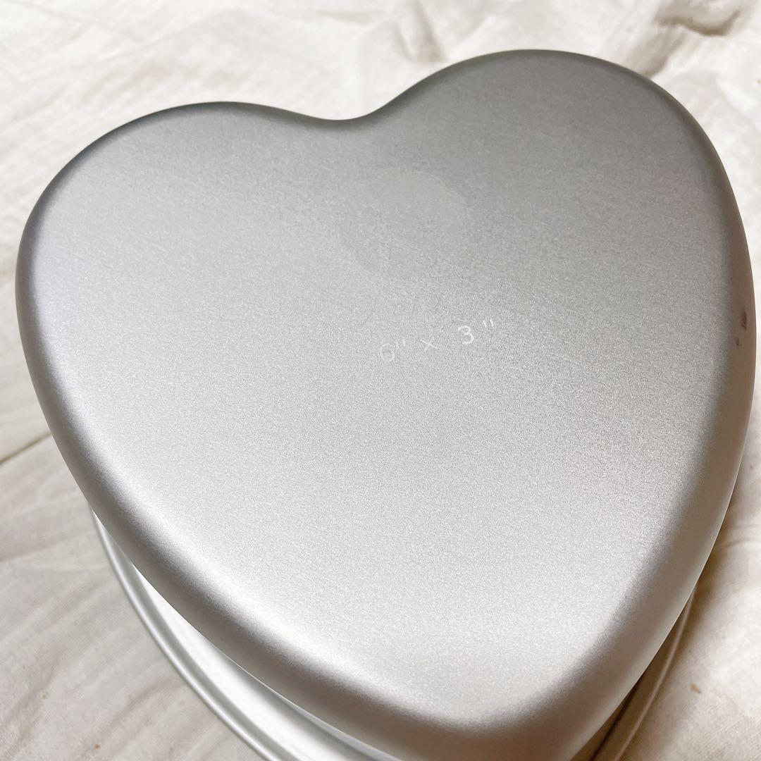 ハート型ケーキ缶　パンケーキパーティー結婚式15×7.6cm ケーキ型
