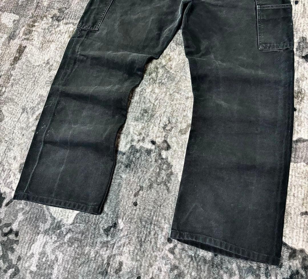 超スペシャル 状態◎ ブラックフェード ダック地 厚手 ゆるだぼ 一点物 美品