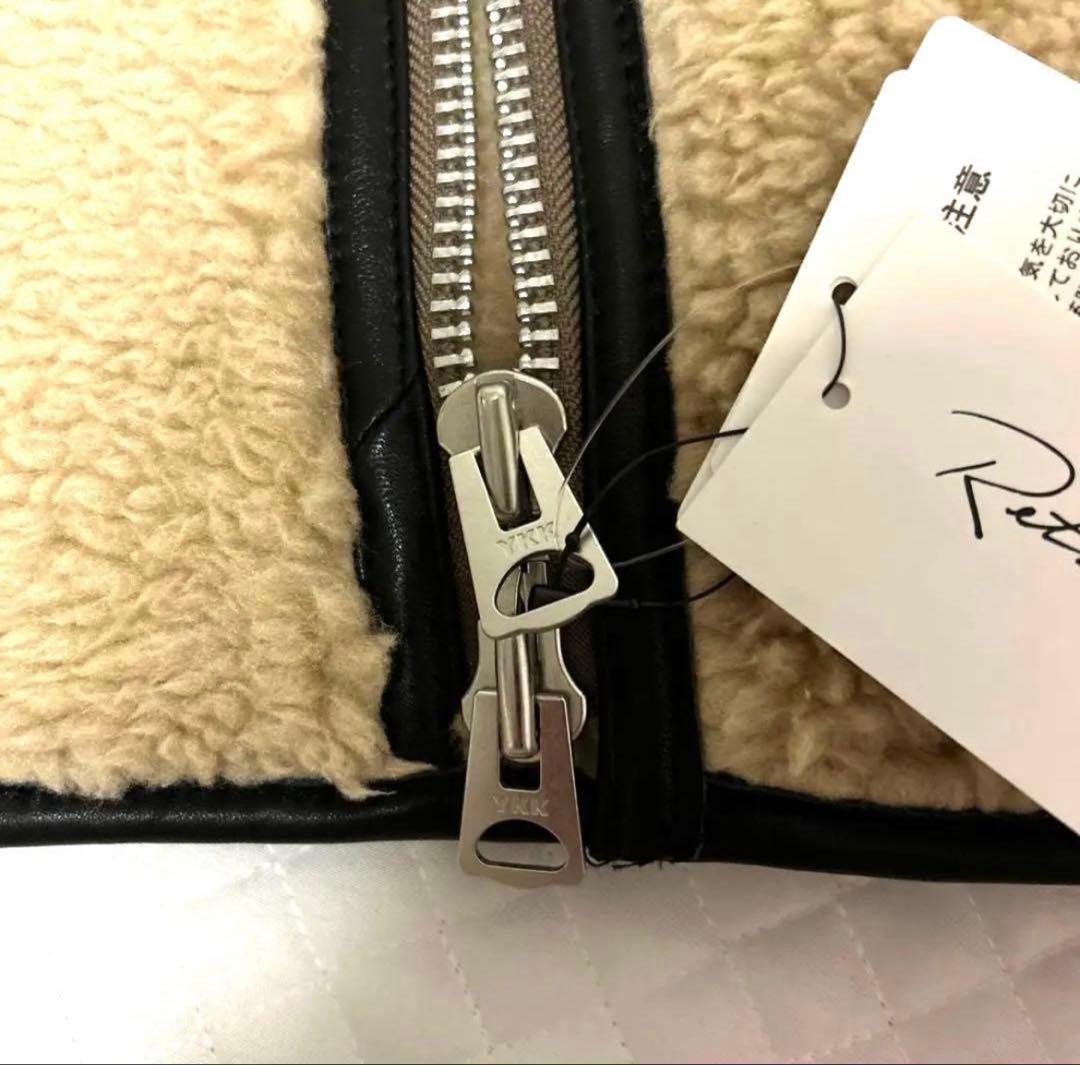 新品【レトログレード】シープ トリム ボア ライダース ベージュ （Ｌ）