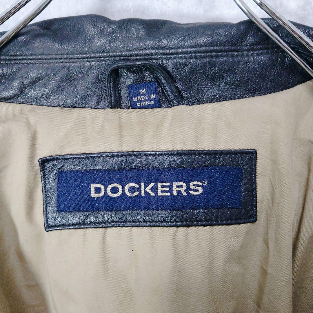 ✨良品✨DOCKERS 本革 レザー ジャケット ブラック 牛革 90s