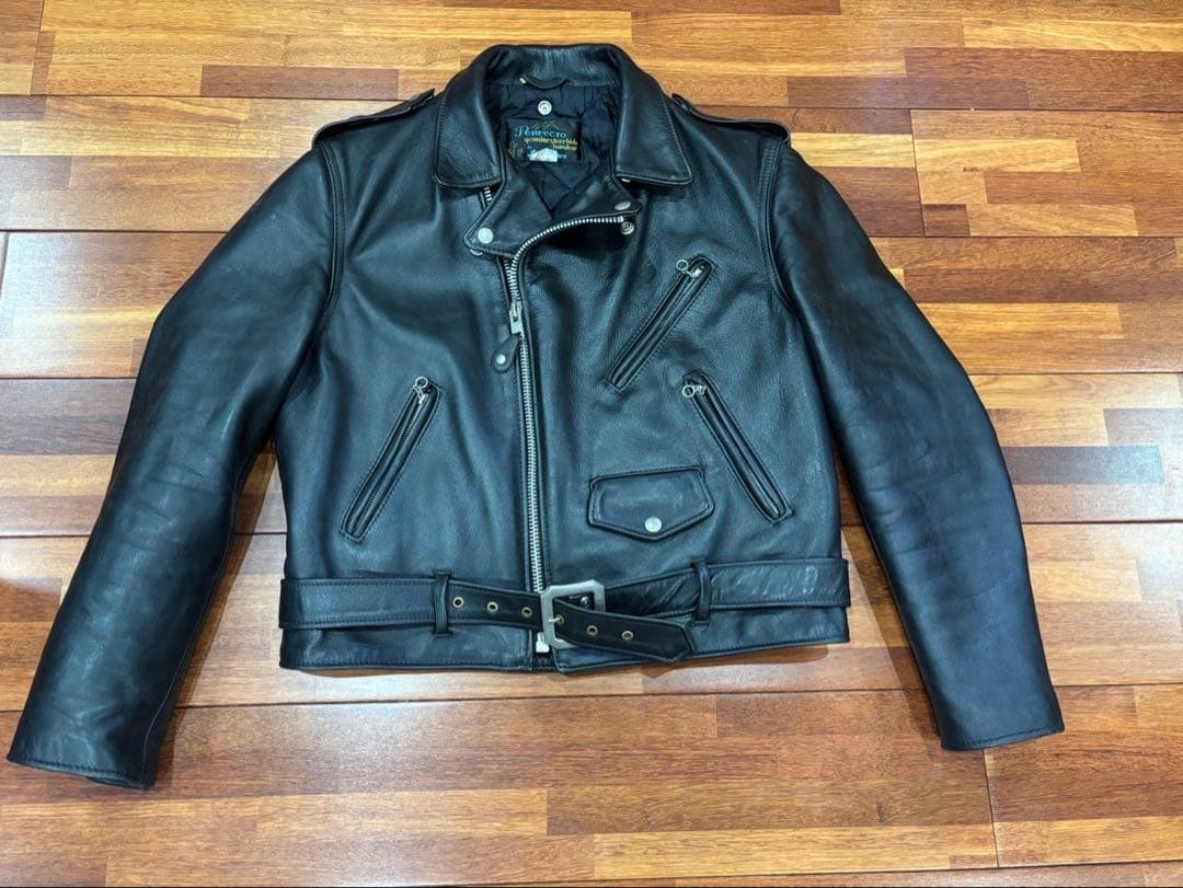 Schott Perfecto ブラックレザージャケット&レザーパンツ34セット