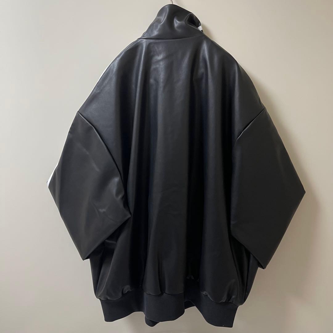 新品2XL】窪塚洋介 アディダス フェイクレザージャケットトップ プレザー3S黒