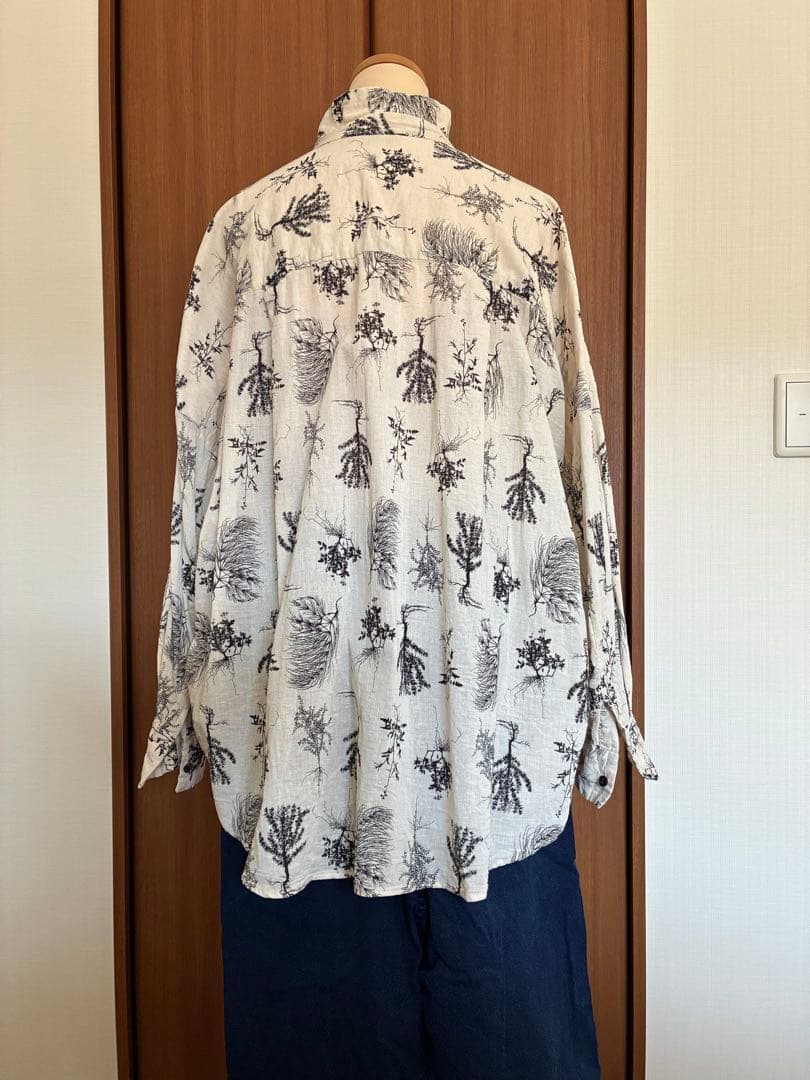 pas de Calais 植物柄長袖シャツ 36