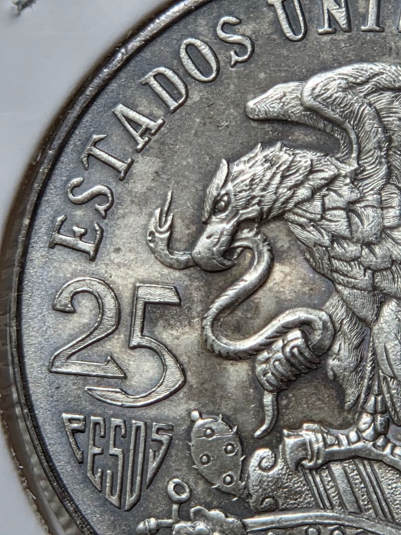 メキシコ合衆国　第19回メキシコシティ オリンピック　25ペソ銀貨　1968