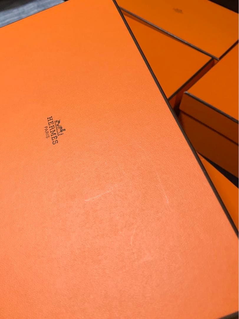 エルメス　シューズ空箱　保存袋　付属品　ポリード27対応　オレンジボックス080