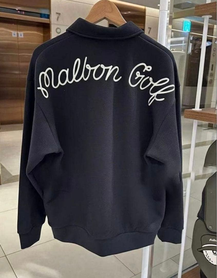 即日発送新品ゴルフ MALBON GOLF 長袖ハーフジップスウェット XL
