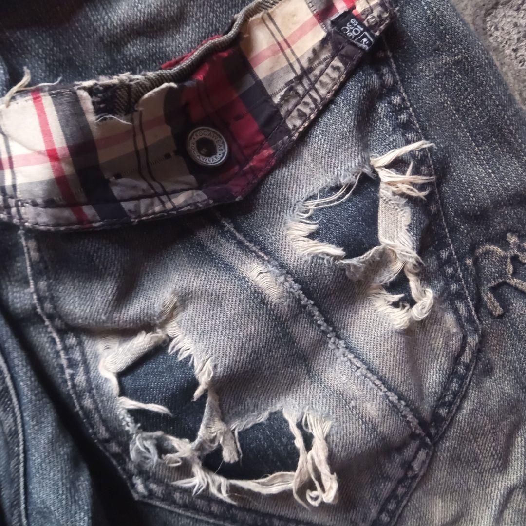 y2k 平成　ROCAWEAR ダメージ クラッシュ デニム　32