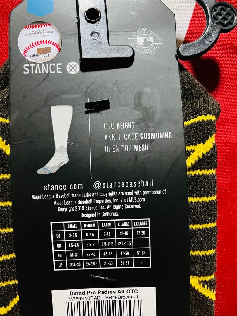 STANCE 野球用ソックス Lサイズ パドレス
