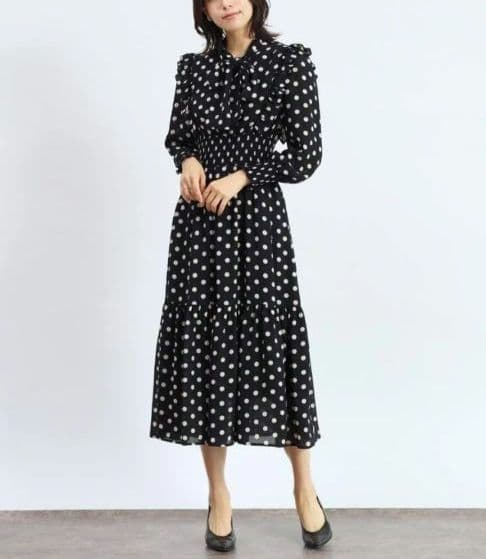 ☆新品、タグ付き☆ FENNEL ドットフレアワンピース ヤマダヤ