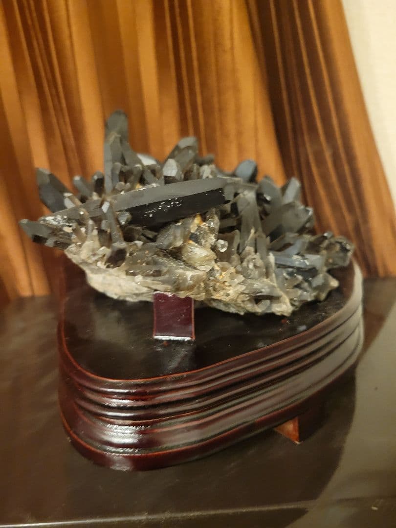 【高品質】チベット産　モリオン　クラスター　黒水晶