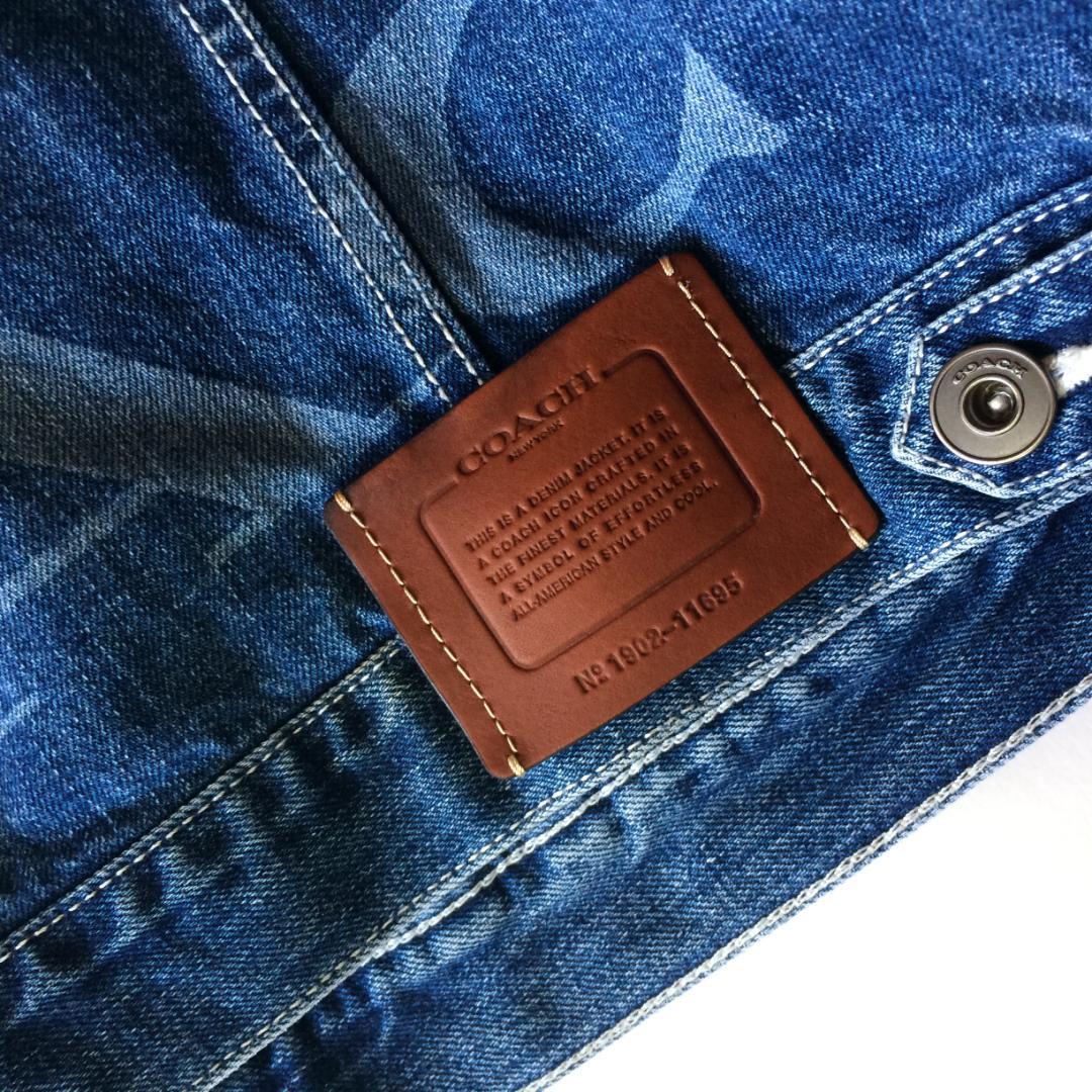 【XL】COACH コーチ デニムジャケット Gジャン バックプリント ロゴ入り