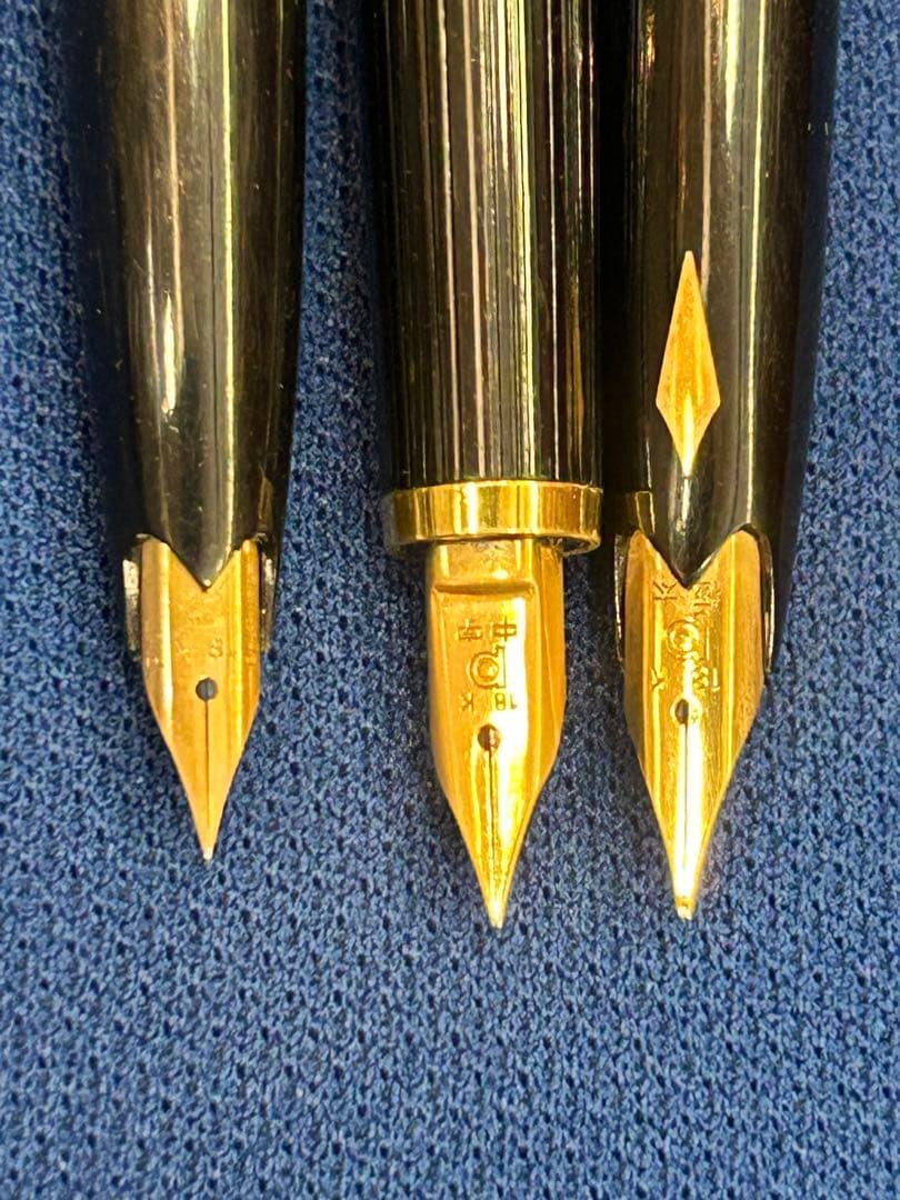 【18K 750】【ゴールド製ニブ】プラチナ万年筆　未使用品　小傷有　3本セット