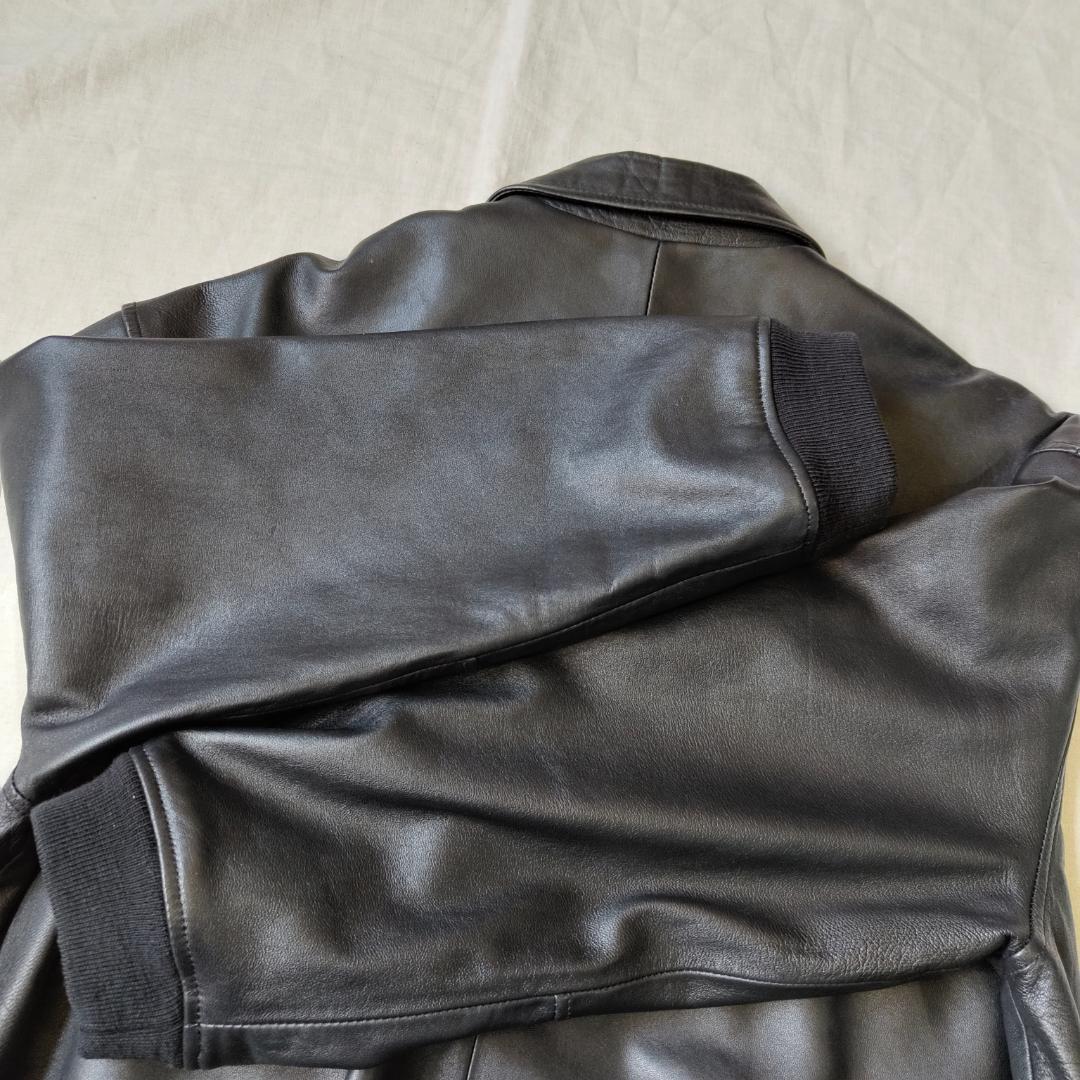 90s WILSONS レザー ブルゾン スイングトップ ドリズラー ブラック黒