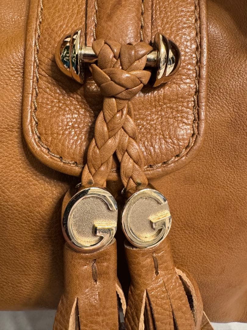 最終価格！汚れシミありGUCCI グッチ レザー ハンドバッグ ブラウン 正規品