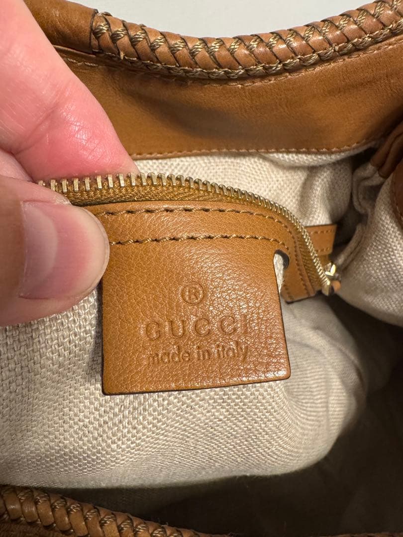 最終価格！汚れシミありGUCCI グッチ レザー ハンドバッグ ブラウン 正規品