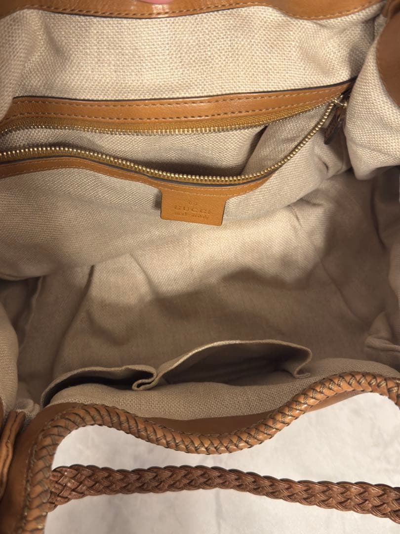 最終価格！汚れシミありGUCCI グッチ レザー ハンドバッグ ブラウン 正規品