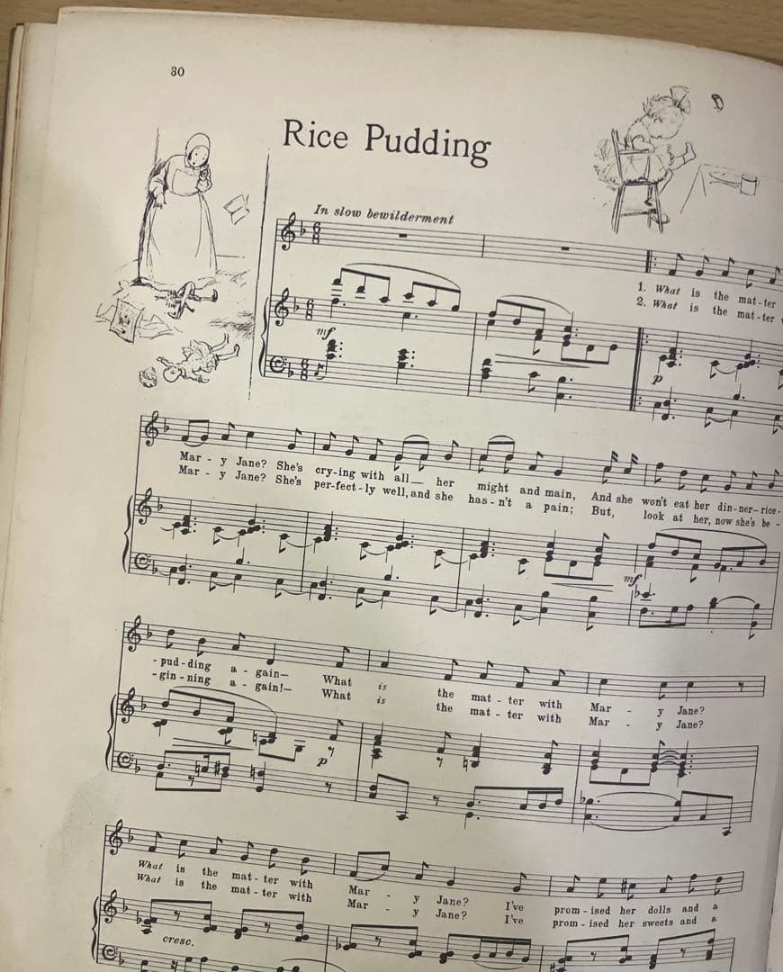 No.422 アンティーク 古書 洋書 音楽 楽譜　テディベア くまのプーさん