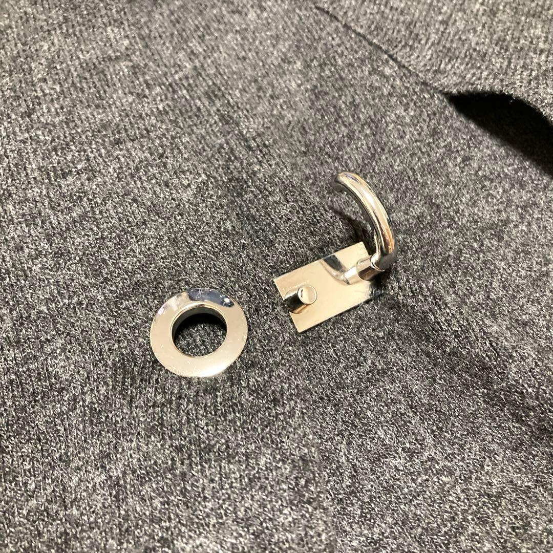 ZARA ケープコート ダークグレー　ウール混　ニット　S　シルバーホック