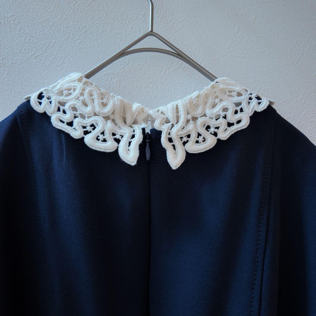 CELFORDセルフォード 刺繍カラータイトワンピース ネイビー36