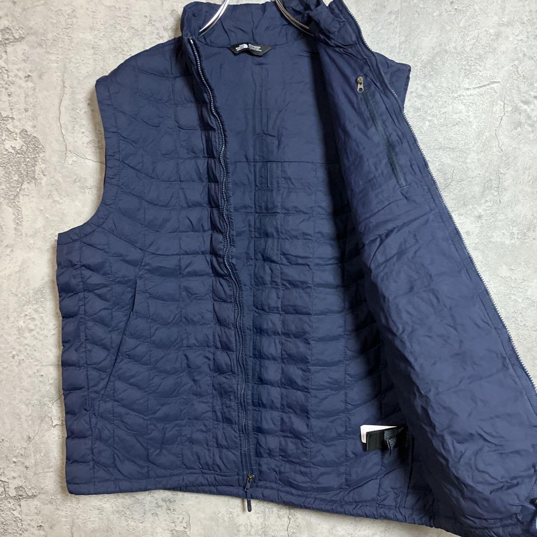 ザノースフェイス　ダウンベスト　ベスト　THERMOBALL 紺色　メンズL