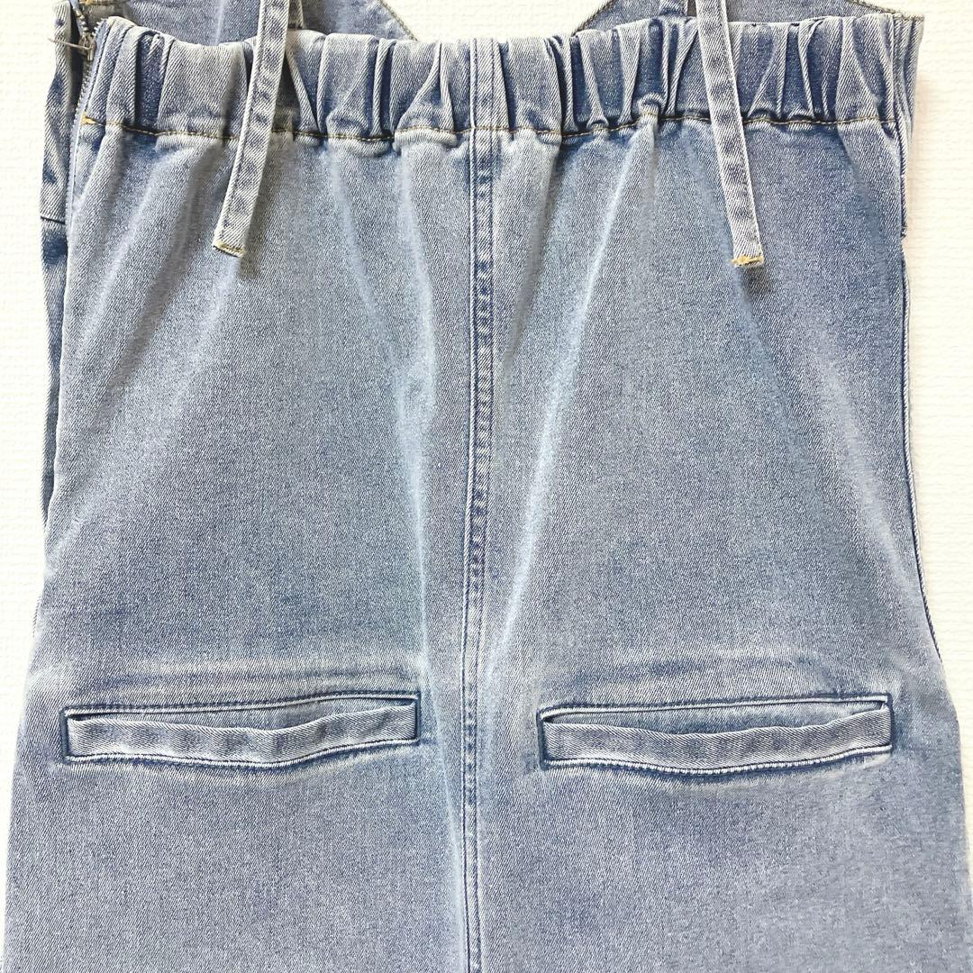 極美品　ラウンジドレス　デニムキャミワンピ　サロペットスカート ブルー系