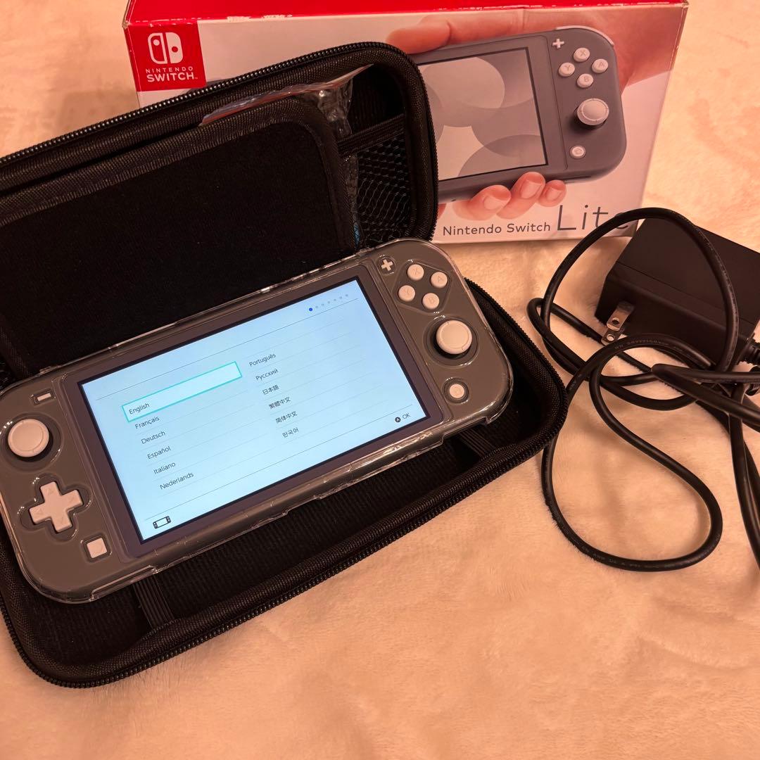 任天堂 Switch lite グレー 本体 美品 ケース付き