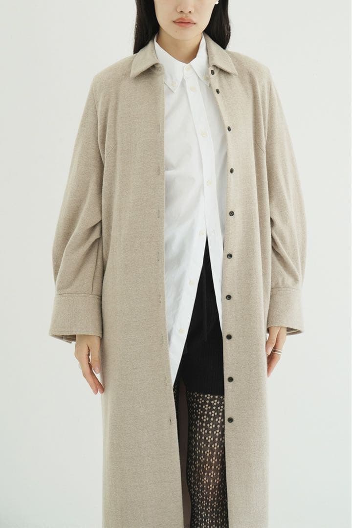 clane♡ POWER SHOULDER WOOL ONEPIECE