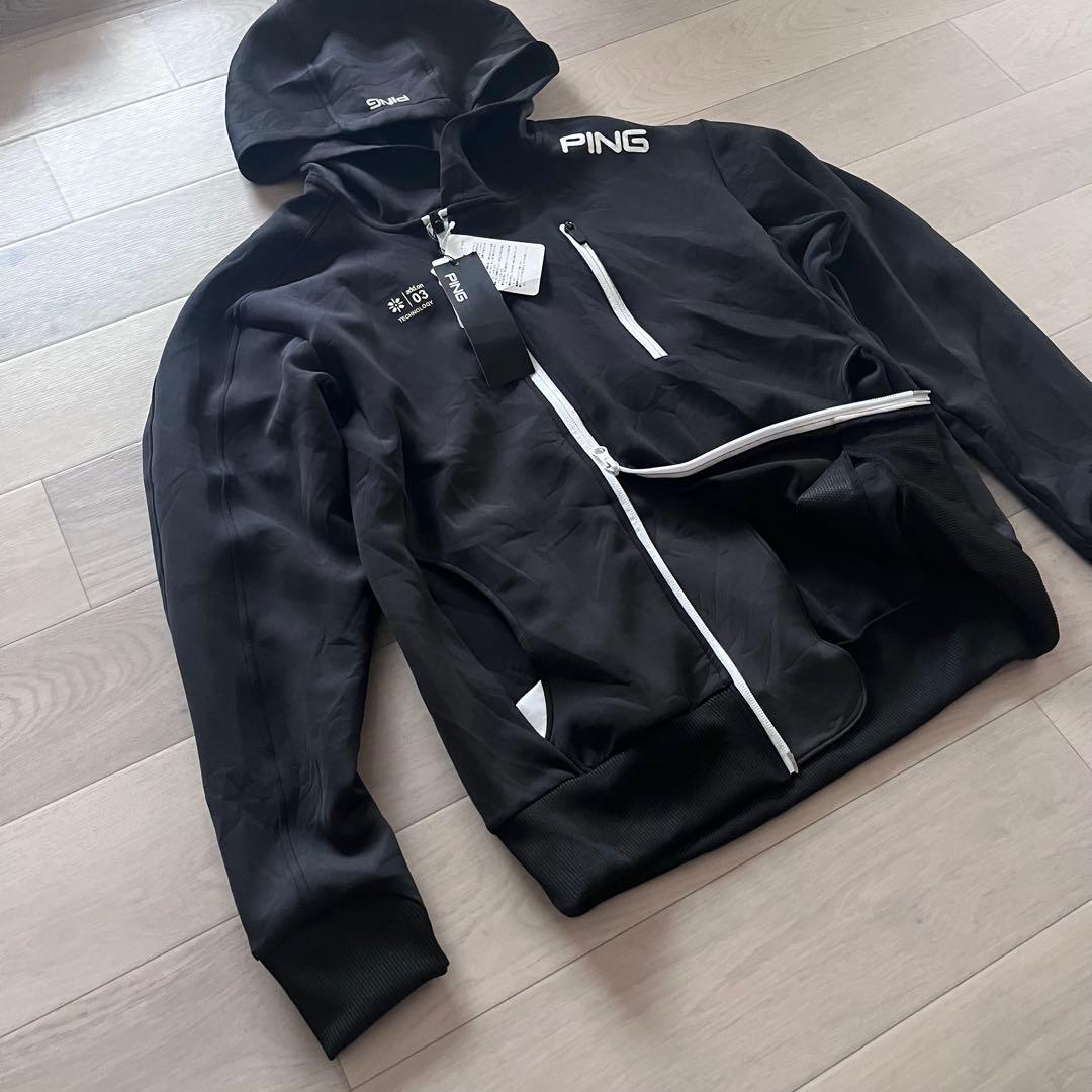 新品　PING デザイン　フルジップ　パーカー　GOLF ピン　ブラック　M