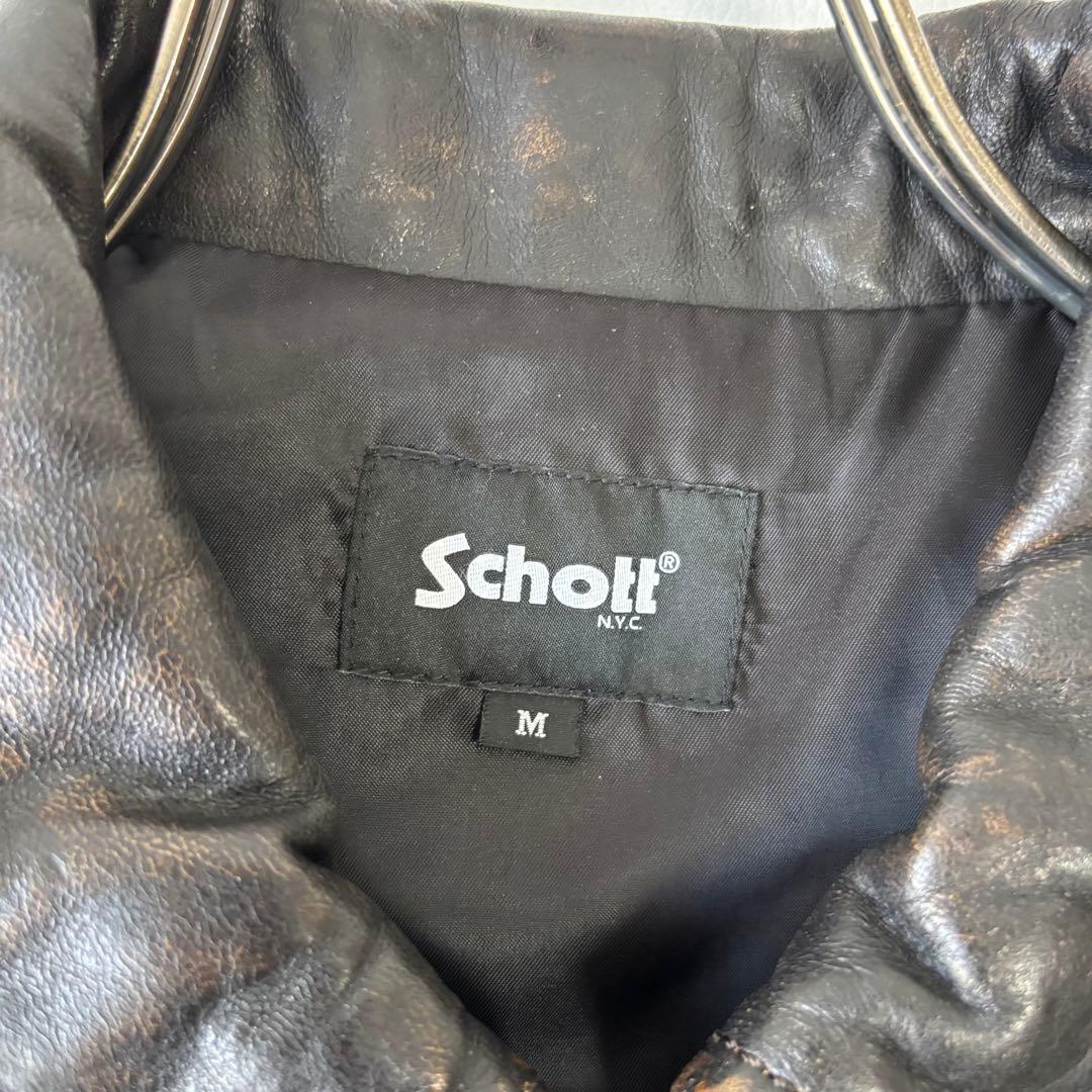 【極美品】schott/ショット スポーツ レザージャケット M 羊革 ブルゾン