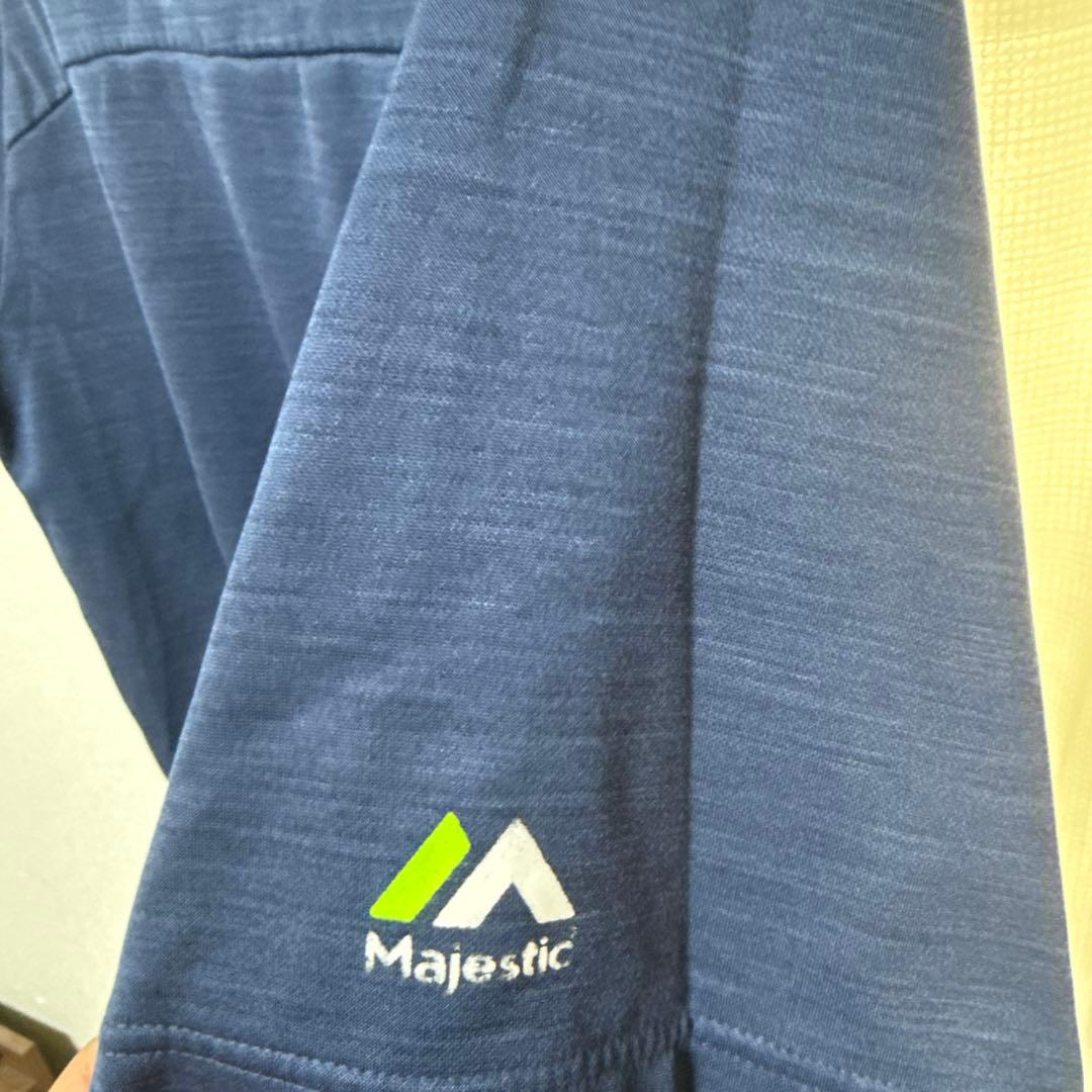 Majestic ネイビー/ライム ラグランTシャツ