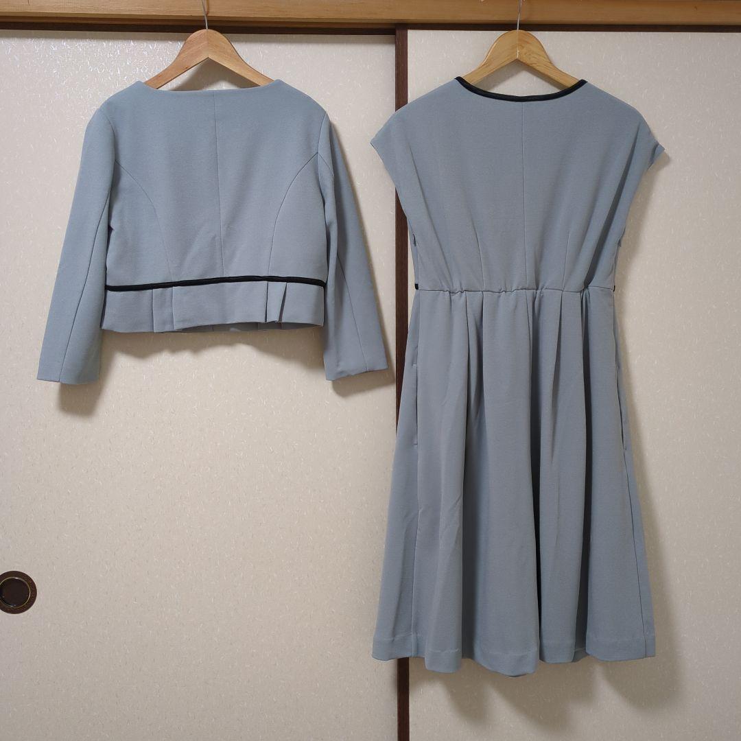 【新品】milk teaブルーグレー 授乳フォーマルワンピーススーツ2点М