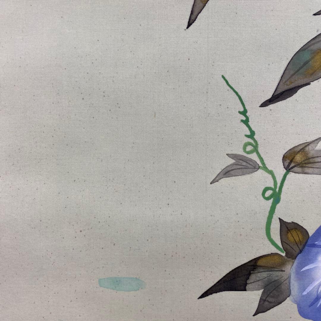 美品 掛け軸 哲浩作 朝顔と金魚図 共箱 夏掛け 納涼
