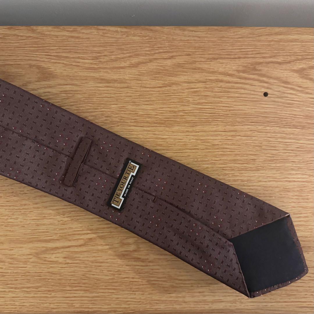 TIE YOUR TIE　レギュラータイ　小紋　ブラウン