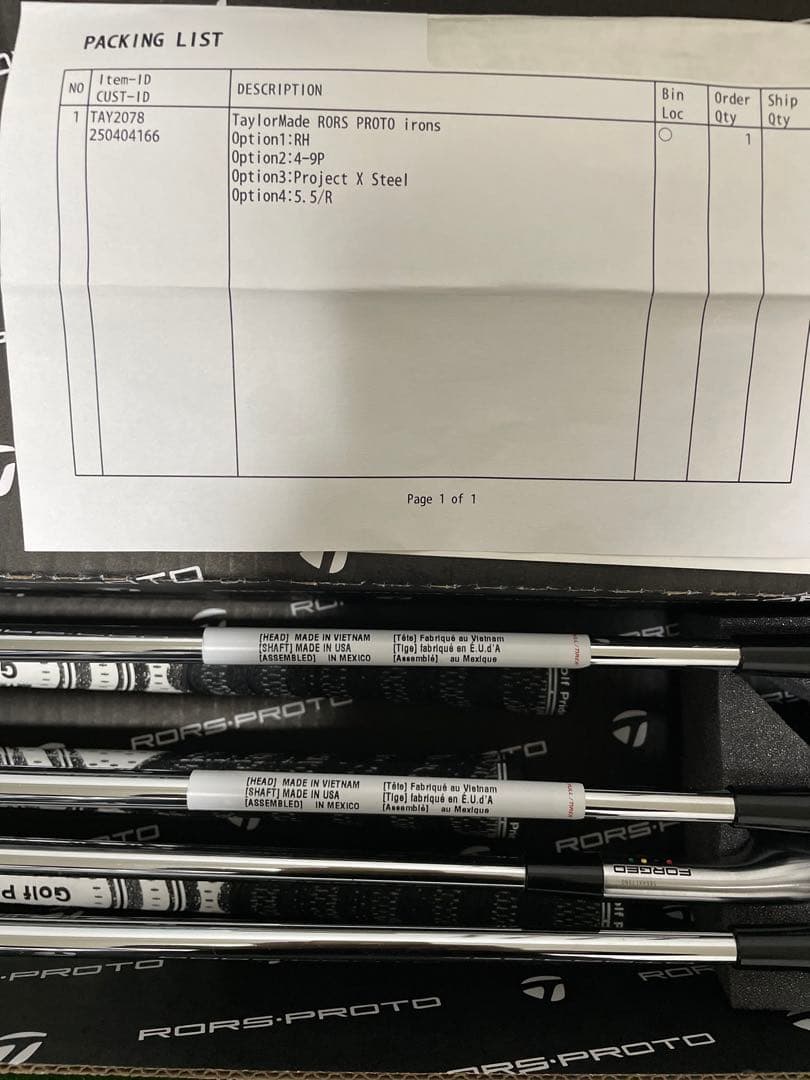 TaylorMade RORS:PROTO アイアンセット