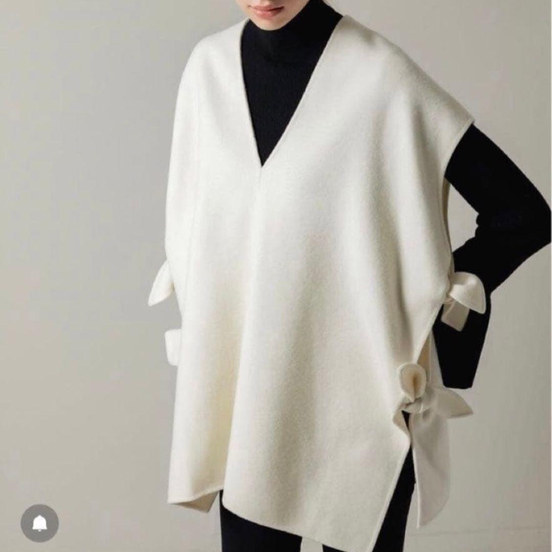美品✨ヘイブ リボンウールリバージレ ベスト アイボリー フリーサイズ