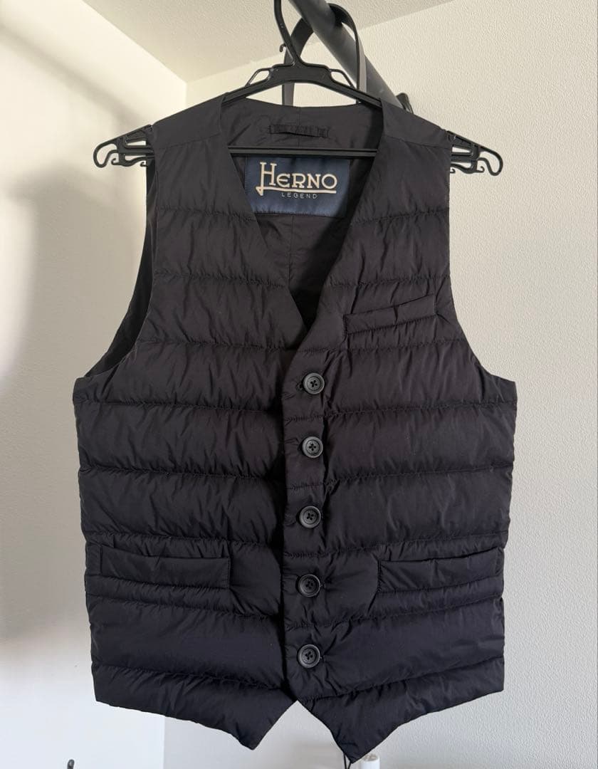 ヘルノ　HERNO ダウンベスト　グース　黒　ブラック L 48 19288