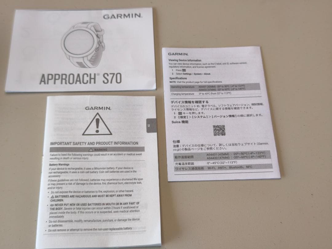 GARMIN Approach S70 47mm + CT10 12個