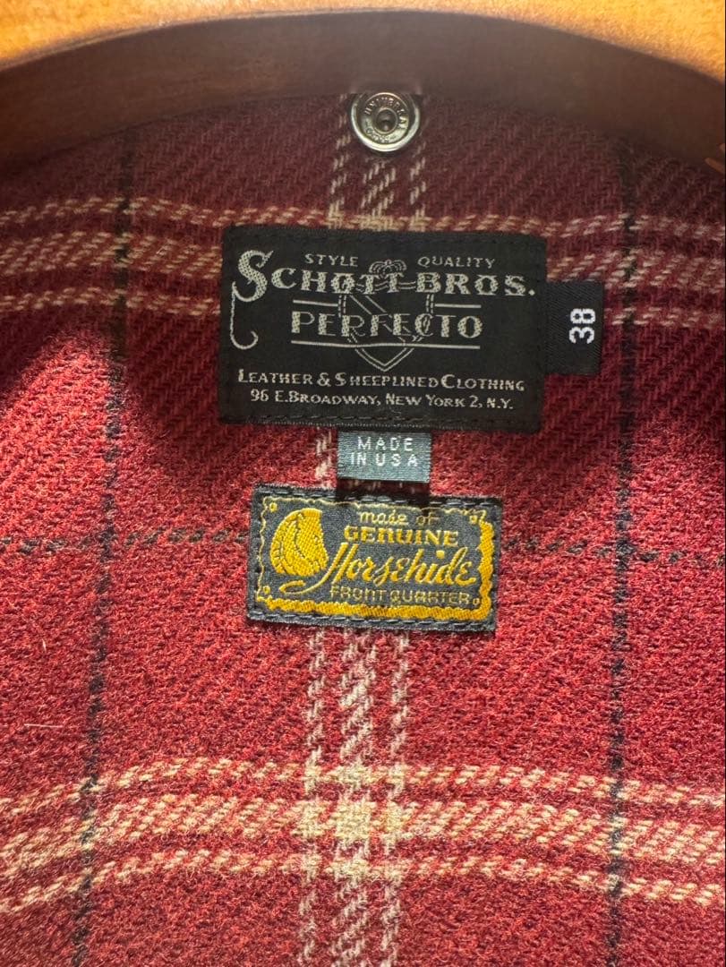 Schott 613SJHスペシャル ホースハイド ワンスター 38size