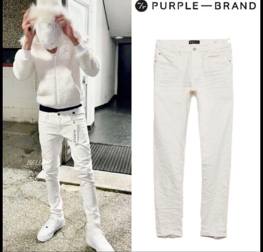 新品 PURPLE BRAND ホワイトスキニーデニム29 パープルブランド