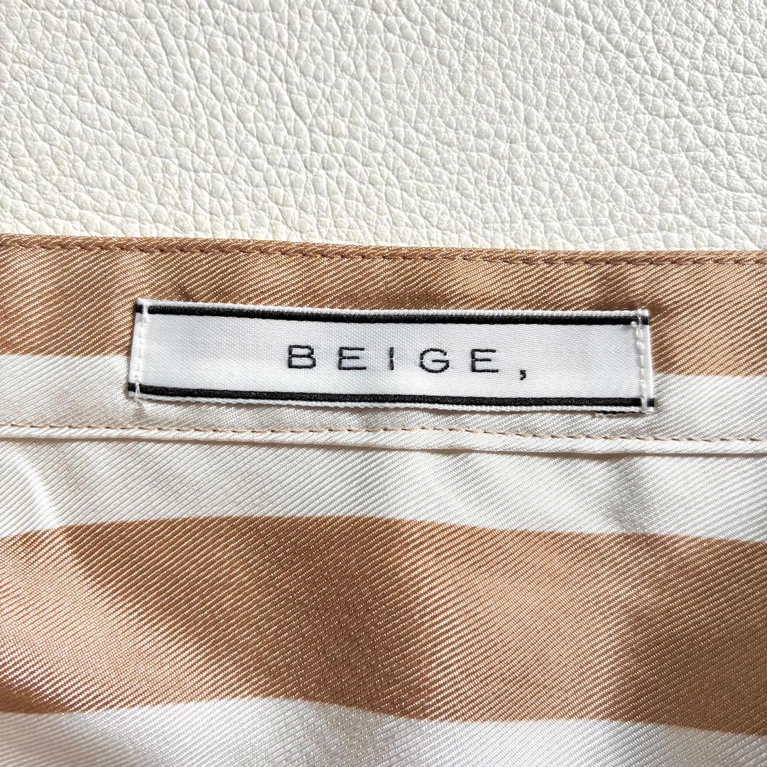◆美品◆BEIGE.◆5.3万◆ストライプシャツワンピース◆マキシ丈◆ L
