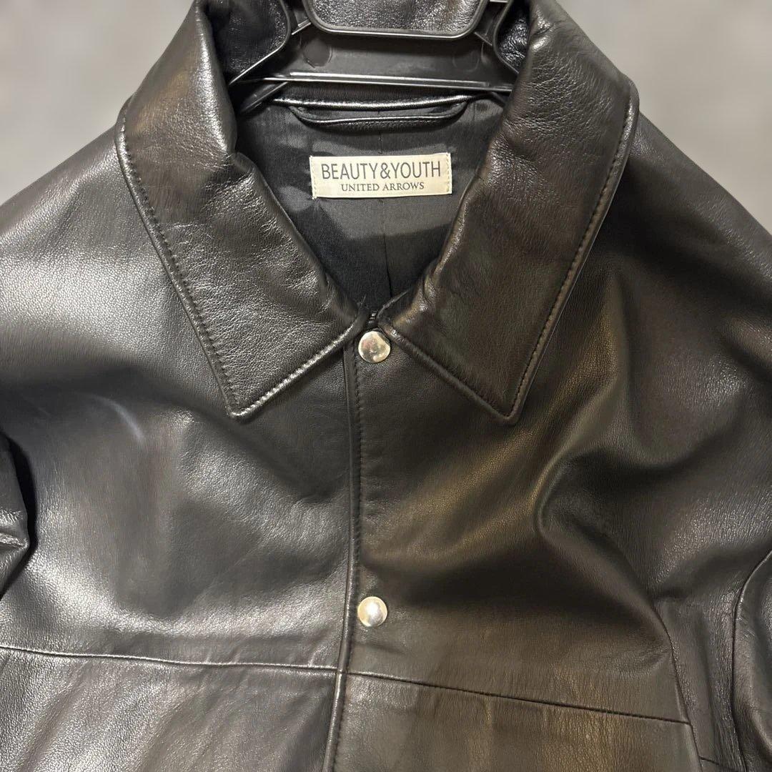美品　united arrowsレザーコーチジャケット　アローズ ラムレザー