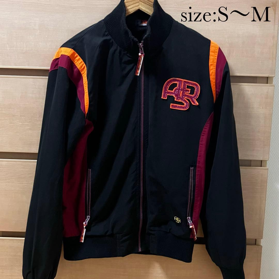 【冬物セット割】ASローマ　ジャージ上下セット　黒　ROMA レア物　S〜M