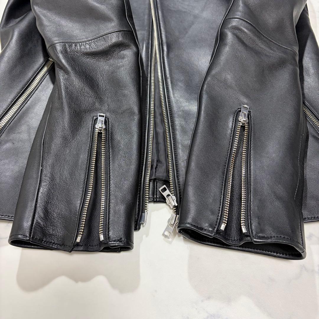 極美品⭐︎リドム ラムレザー ライダースジャケット ブラック Lサイズ