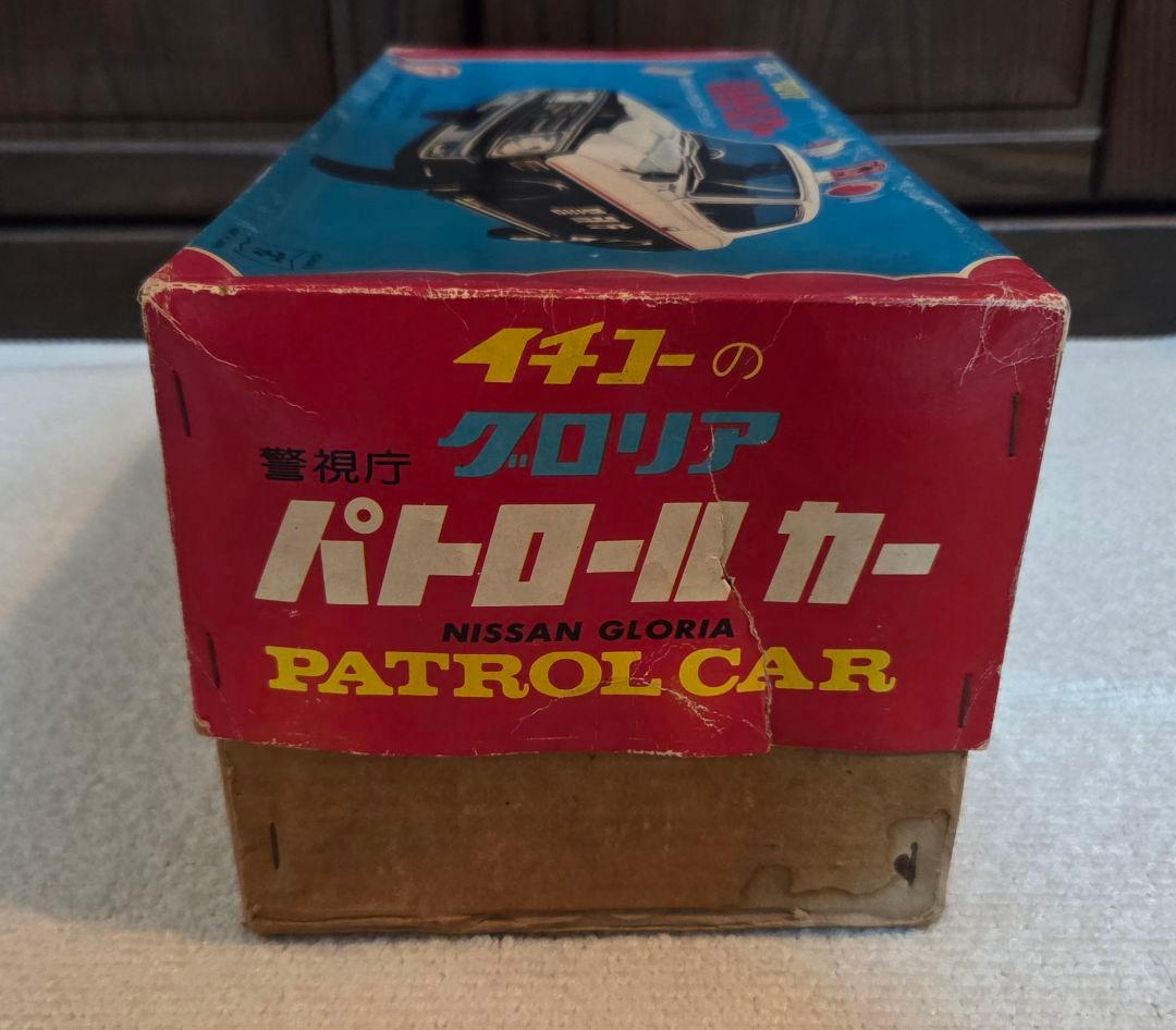 【年代物】【箱付】イチコー　グロリア　パトロールカー　ブリキ　車　ミニカー